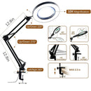 Axyaa LED Magnifying Glass Light Clamp | 3 Color Modes Dimmable Lens Magnifier