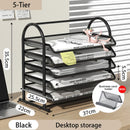 Axyaa 3-Tier Desktop File Manager and Stacking File Rack for Office Storage