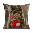 Axyaa Pug Pets Pattern Sofa Cushion Cover Home Decor Pillowcase Linen Cartoon