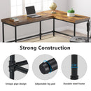 Axyaa 67" Industrial L-Shaped Corner Desk for Home Office Workstation, Reversible Design