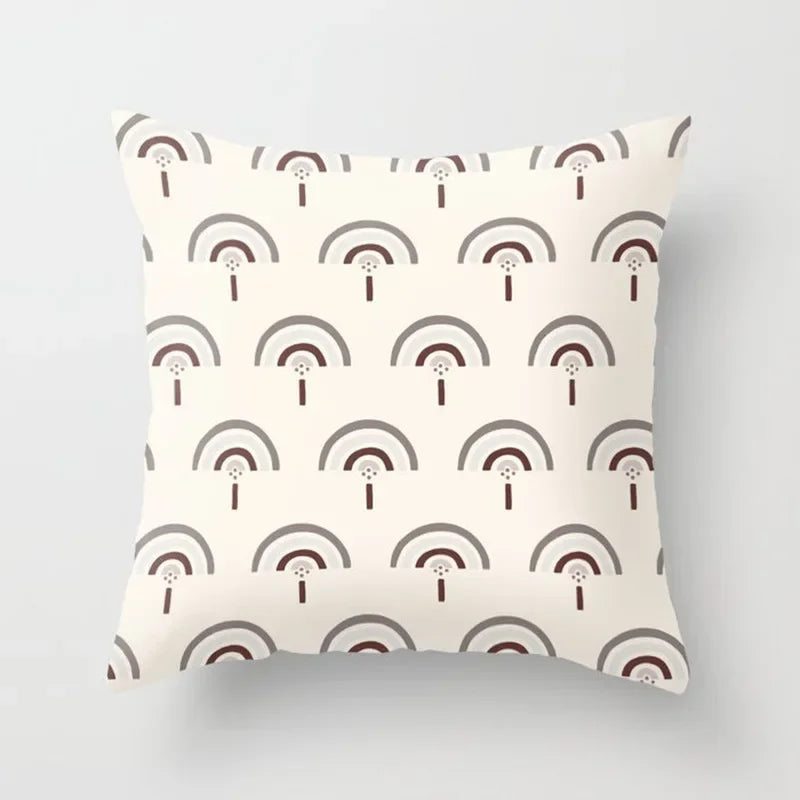 Modern Abstract Plant Leaf Geometric Cushion Cover for Home, Office, Sofa - Axyaa Brand