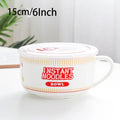 Axyaa Ceramic Noodle Bowl with Lid - Large Capacity Soup & Salad Lunch Box