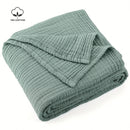 Axyaa 6-Layer Boho Cotton Muslin Throw Blanket - Lightweight & Breathable