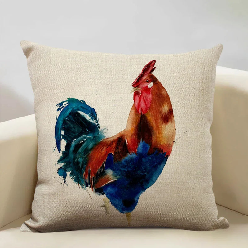 Axyaa Animal Horse Chicken Lizard Cow Antelope Pillow Case