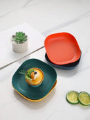 Axyaa Square Plastic Dessert Plates Set of 4, Durable Tableware for Camping & Picnics