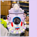 Axyaa Kawaii Astronaut 3D Sticker Water Bottle, BPA-Free Large 1300ml Gym Drink Bottle