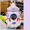 Axyaa Kawaii Astronaut Space Water Bottle 1300ml BPA-Free with 3D Stickers Straw