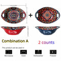 Axyaa Bohemian Ceramic Salad Bowl Set - 2PCS