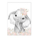 Axyaa Pink Flower Animals Baby Name Canvas for Girls Bedroom
