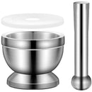 Axya 304 Stainless Steel Garlic Masher Stone Mortar for Household Grinding