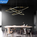 Axyaa Golden Hexagonal Geometric LED Chandelier - Nordic Modern Creative Indoor Fixtures