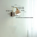 Axyaa Globe Ceramic LED Wall Lights Wood Sconce with Pull Chain Switch