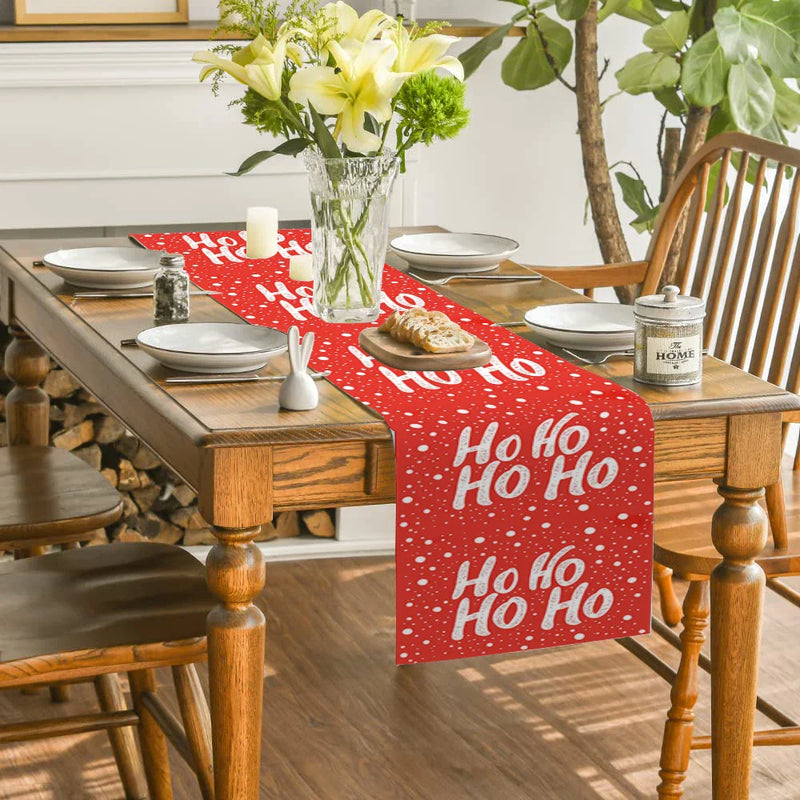 Axyaa Christmas Polka Dot Table Runner - Festive Kitchen & Dining Room Decor