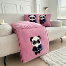 Axyaa Panda Flannel Cushion Quilt Pillow - Cute 2 in 1 Sofa Car Office Decor