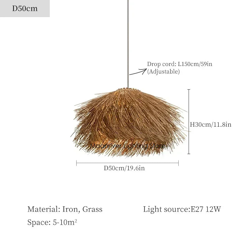 Axyaa Wabi Sabi Grass Pendant Lights Chandelier LED - Shop, Bar, Living Room