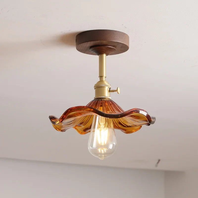 Axyaa Green Glass LED Ceiling Lights for Modern Indoor Lighting
