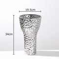 Axyaa Gold Ceramic Vase Hammer Pattern Room Aesthetic Decor