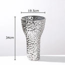 Axyaa Gold Ceramic Vase Hammer Pattern Room Aesthetic Decor