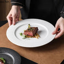 Axyaa Matte Ceramic Steak Plate Dessert Pasta Serving Dish Circular Flat Tableware