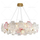 Axyaa French Crystal Chandelier and American Retro Flower Lamp