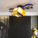 Axyaa Cartoon Helicopter Ceiling Fan LED Light for Children's Room
