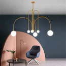 Axyaa Geometric Glass Chandelier Pendant Light for Living Dining Room