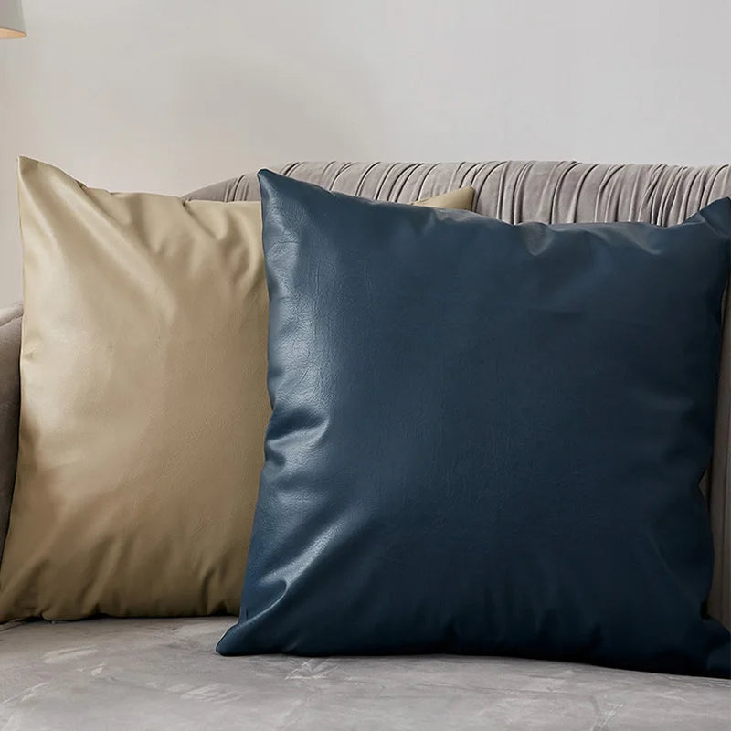 Axyaa 45x45cm Pu Leather Cushion Covers for Home Decor