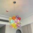 Axyaa Bubble Chandelier: Colorful Glass Pendant Lamp for Kids' Rooms, Bedroom, Dining Room