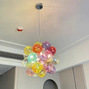Axyaa Nordic Bubble Chandelier: Colorful Glass Pendant Lamp for Kids’ Rooms & Dining Area
