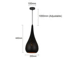 Axyaa Industrial Dining Chandelier: Iron Hollow Pendant Lamp for Home, Bar, and Cafe