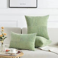 Axyaa Cream Yellow Corduroy Patchwork Pillow Covers in Soft Boho Style
