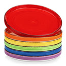 Axyaa Multicolor Blue Spiral 6/12 Piece Small Dessert Plate Set for Fruit/Bowl