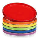 Axyaa Spiral Tableware Set 8.5 Inch Multicolor Blue Handpainted Small Dessert Plate, 6/12 Piece