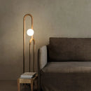 Axyaa Wooden Style LED Floor Lamp - Dark Wood Color
