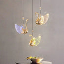 Axyaa Swan Acrylic LED Pendant Chandelier for Home and Restaurant Lighting