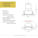 Axyaa Frameless LED Downlight: Minimalist Spot Lamp for Living Room, Bedroom