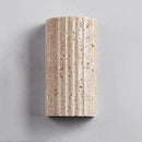 Axyaa Striped Stone LED Wall Lights Yellow Travertine Vintage Bedside Lamp