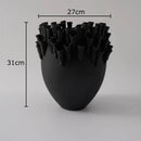 Axyaa Porous Edge Ceramic Vase, Desk Decoration, Flower Arrangement, Room Aesthetic Decor