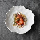 Axyaa Pure White Ceramic Dinner Plate Set for Restaurant, Irregular Shape, Ideal for Various Dishes