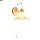 Axyaa Nordic Design LED Wall Lamp Indoor Luxury Art Wood Lampshade E27 Bulb