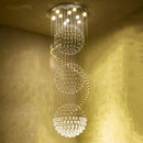 Axyaa Modern Spiral Crystal LED Chandelier for Staircase, Bedroom, Hotel Hall