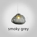 Axyaa Smoky Grey Glass Pendant Light - Modern Art Hanging Lamp Decor