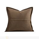 Axyaa Luxe Velvet Brown Coffee Pillowcase for Sofa & Living Room in Squre Shape