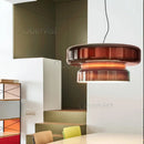 Axyaa Light Luxury Brown Glass Pendant Lamp