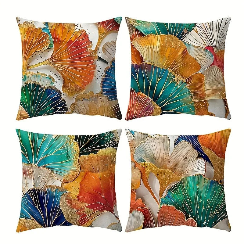 Axyaa Ginkgo Biloba Pattern Printing Pillowcase Home Room Decoration Sofa Chair Cover