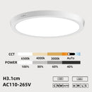 Axyaa Ultra-thin LED Round Ceiling Light, CCT Button Dimming, 3 Colors for Kitchen, Bedroom & Bathroom