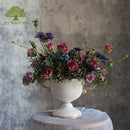 Axyaa French White Wrought Iron Flower Vase for Wedding Banquets & Events