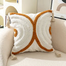 Axyaa Velvet Embroidered Tassel Pillowcase - Bohemian Style Headboard Cushion Cover