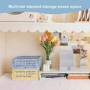 Axyaa Kawaii Collapsible Crate Stacking Storage Basket Organizer for Home Kitchen Bedroom