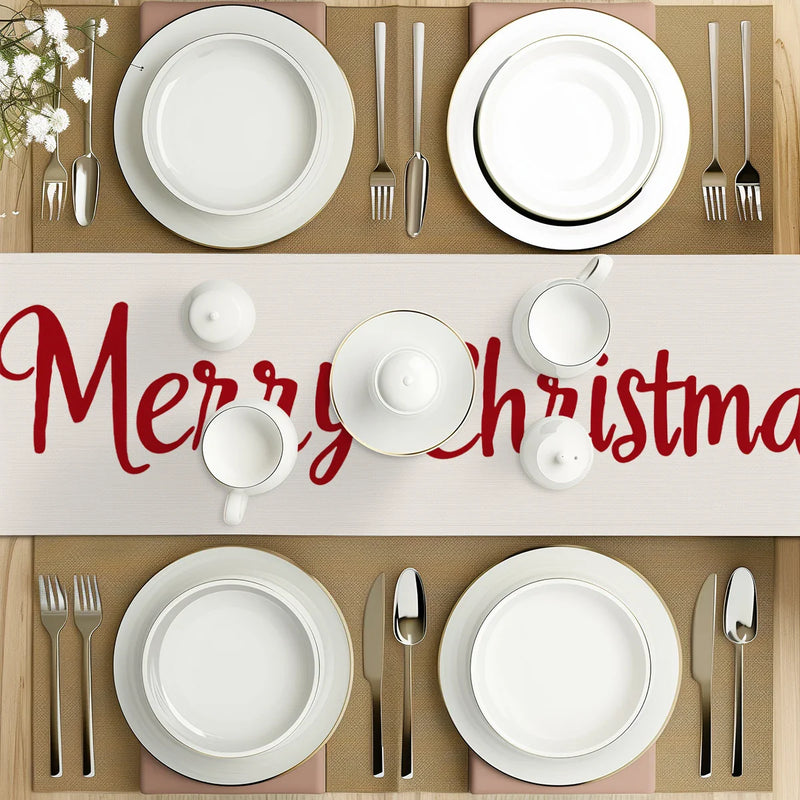 Festive Holly Berry Bow Table Runner by Axyaa
